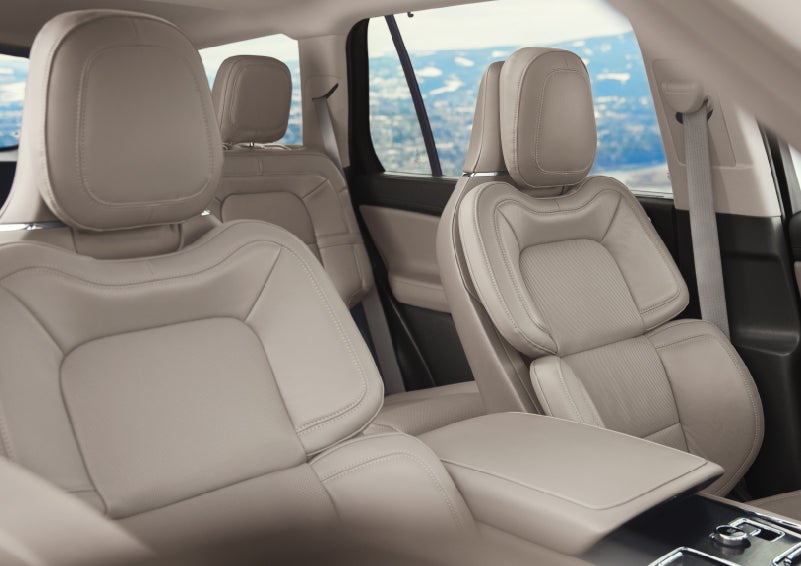The interior of a 2024 Lincoln Aviator® SUV in the Sandstone interior color | Thornhill Lincoln in Chapmanville WV