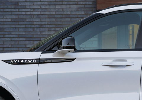 The driver’s door of a white 2025 Lincoln Aviator® SUV is showcased. | Thornhill Lincoln in Chapmanville WV