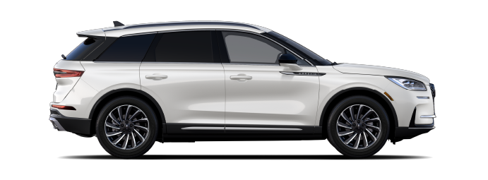 The passenger side of a Lincoln Corsair® SUV is shown in Pristine White. | Thornhill Lincoln in Chapmanville WV