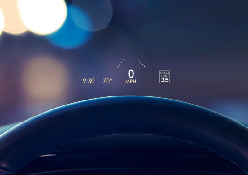 Useful driver information is being projected in front of the steering wheel on the windshield via the available head-up display. | Thornhill Lincoln in Chapmanville WV