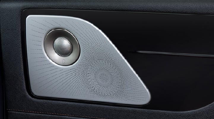 A close-up view of the available Revel® Ultima 3D Audio System. | Thornhill Lincoln in Chapmanville WV