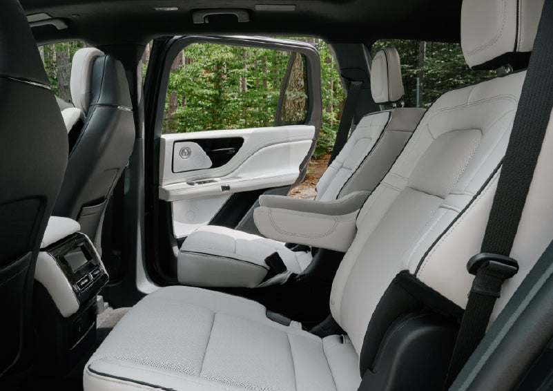 A side view of the second row with captain’s chairs in a 2027 Lincoln Aviator® Black Label™ SUV. | Thornhill Lincoln in Chapmanville WV