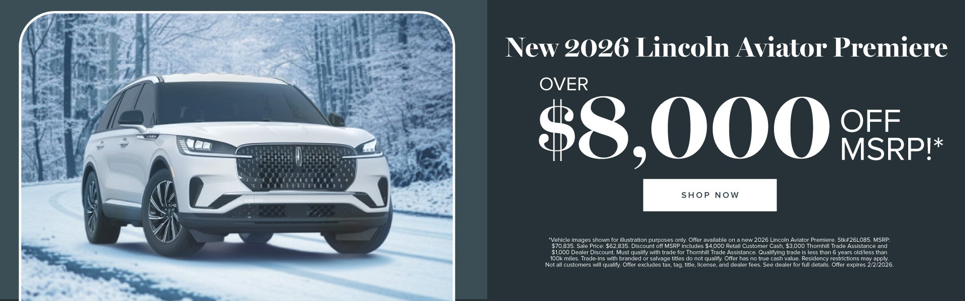 New 2026 Lincoln Aviator Premiere Over $8,000 off MSRP